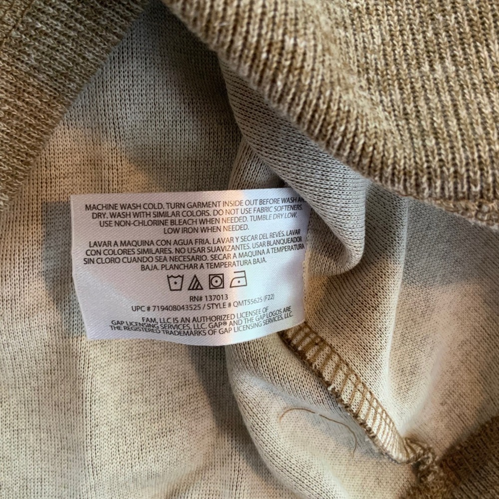 Gap Mens XXL Quarter Zip Pullover Sweater Ermine Brown Heathered Knit QMT5562S - Picture 7 of 10